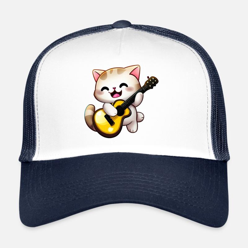 Cat with guitar Trucker Cap