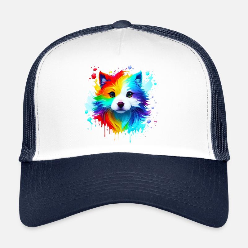 Rainbow Style Spray Welpe Trucker Cap