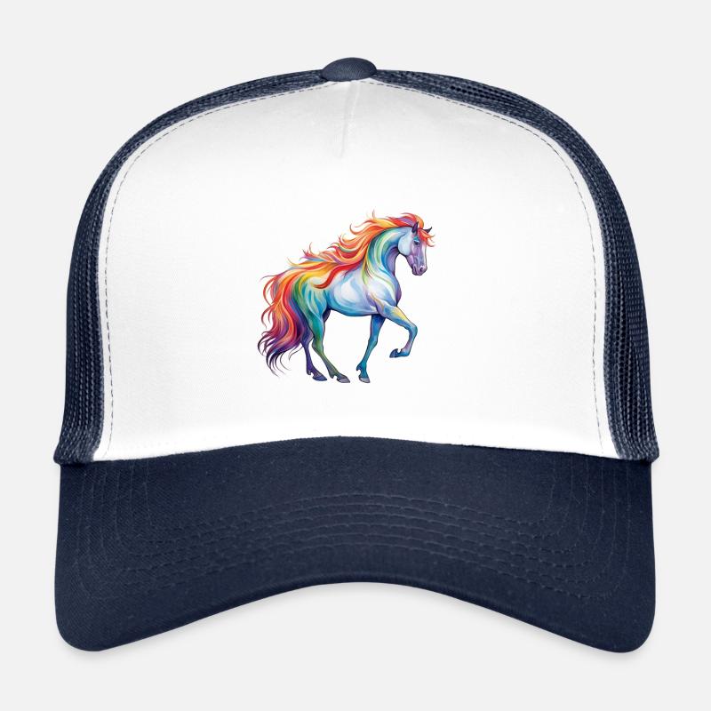 Horse with colorful mane Trucker Cap