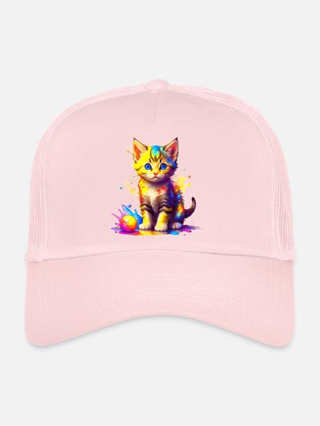 Colorful Kitty - Trucker Cap - pale pink - Front