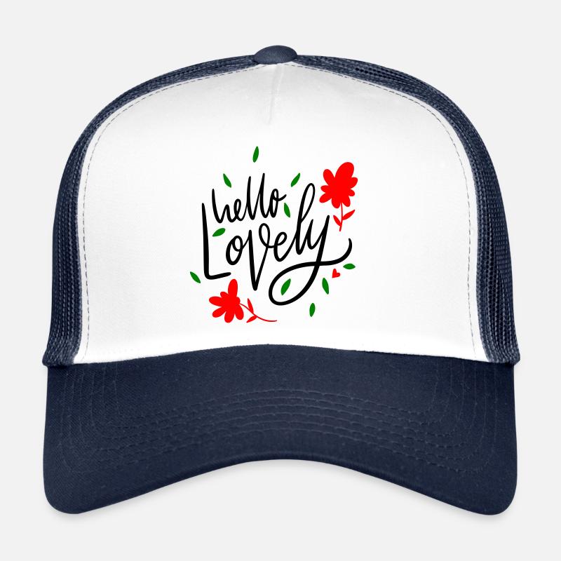 Hello Lovely - Trucker Cap - Weiß/Navy