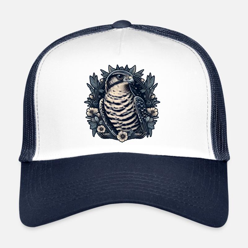 Falke Falknerei Vogel Greifvogel - Trucker Cap - Weiß/Navy