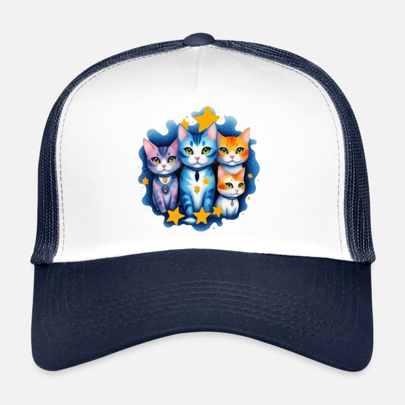 Famille de chat mignon, gang de chat Casquette trucker 