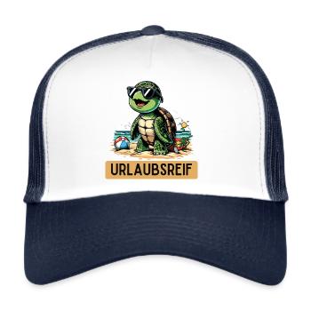 Turtle Ready for Holiday - Trucker Cap - white/navy - Front