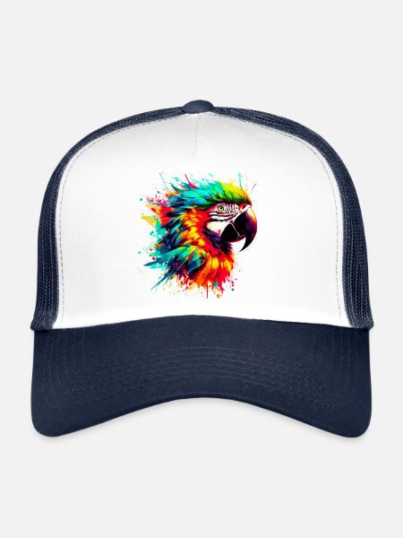 Parrot - Trucker Cap - white/navy - Front