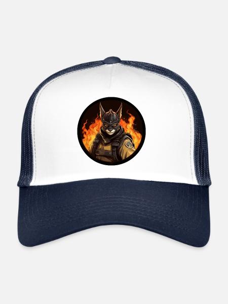 Chauves-souris Pompiers / Chauve-souris pompier - Casquette trucker  - blanc/marine - Devant