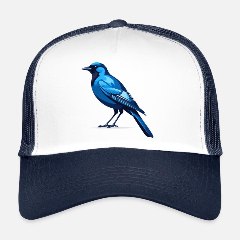 Blauer Rabe - Vogel Sticker Trucker Cap
