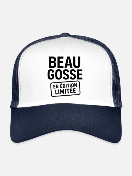 Beau gosse en édition limitée - Casquette trucker  - blanc/marine - Devant