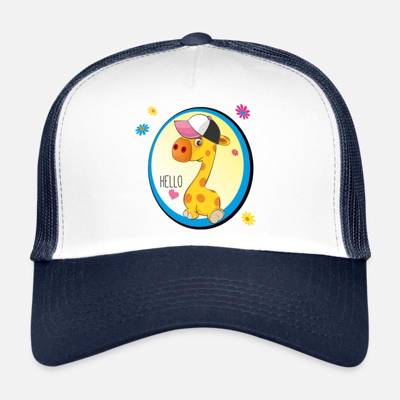 Giraffe sagt Hello - Trucker Cap - Weiß/Navy