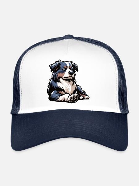 Australian Shepherd Aussie Aussie Owners Aussies - Trucker Cap - white/navy - Front