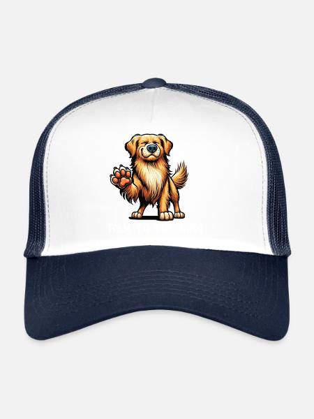 Parlez aux Golden Retrievers Paw Goldie Goldies - Casquette trucker  - blanc/marine - Devant
