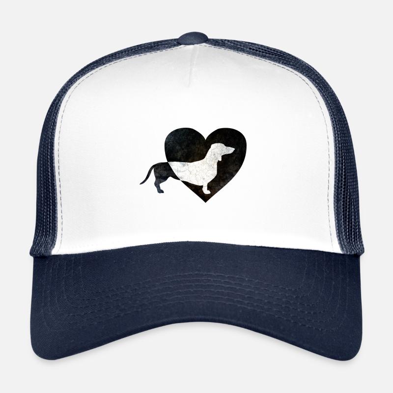 dachshund - Trucker Cap - white/navy