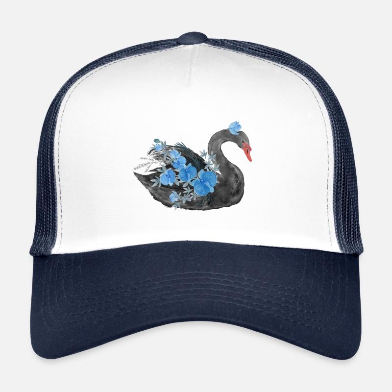 Cygne noir - Casquette trucker  - blanc/marine