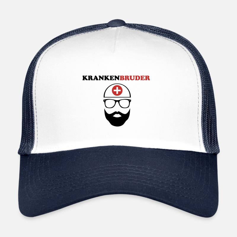 Krankenbruder - Trucker Cap - Weiß/Navy