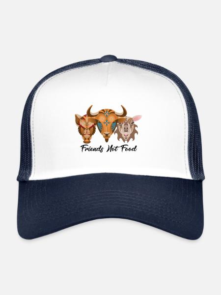Chemise Friends Not Food · végétarienne · cadeau - Casquette trucker  - blanc/marine - Devant