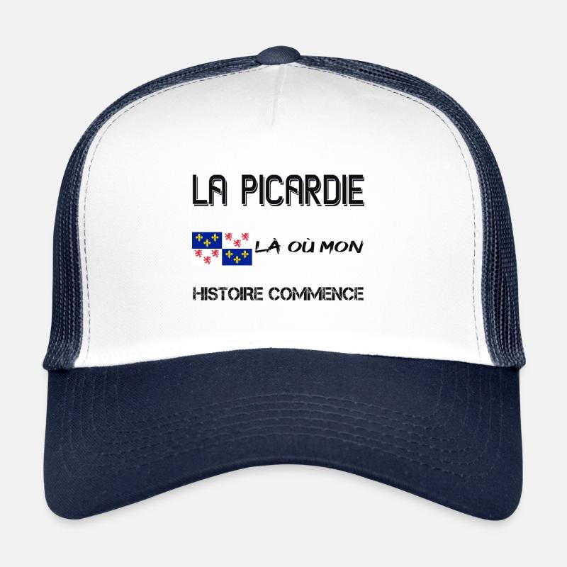 LA PICARDIE LÀ OÙ MON HISTOIRE COMMENCE - Casquette trucker  - blanc/marine
