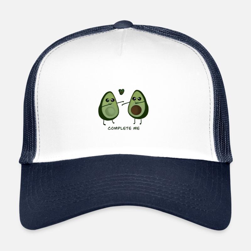 Avocado Love - Complete me Vegan - Trucker Cap - Weiß/Navy