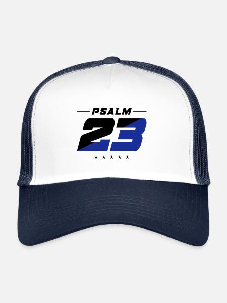 psalm 23 bible verse - Trucker Cap - white/navy - Front
