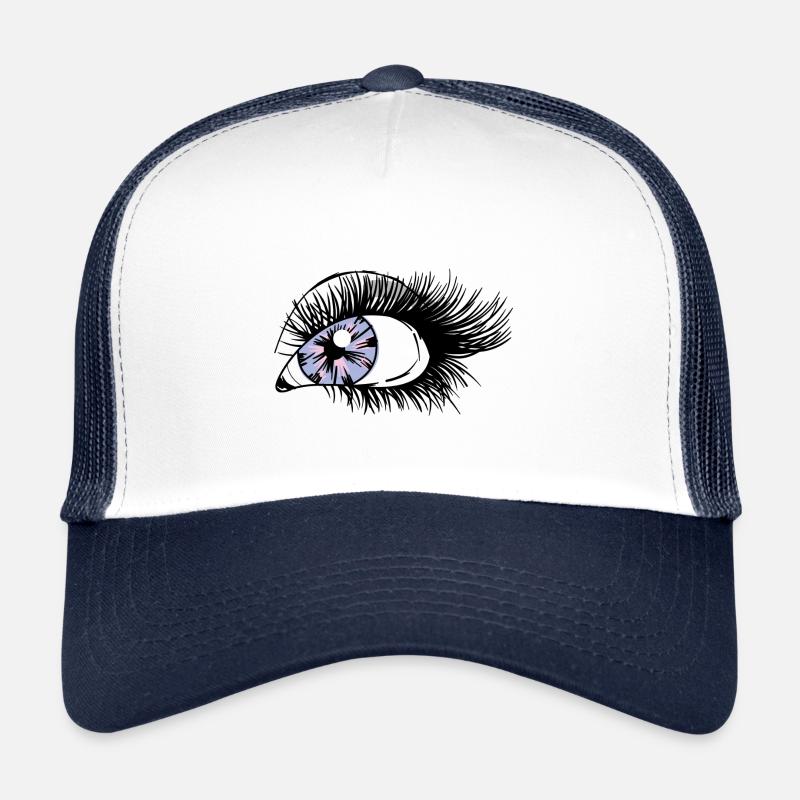 PiexSu - Eye on you - Trucker Cap - white/navy