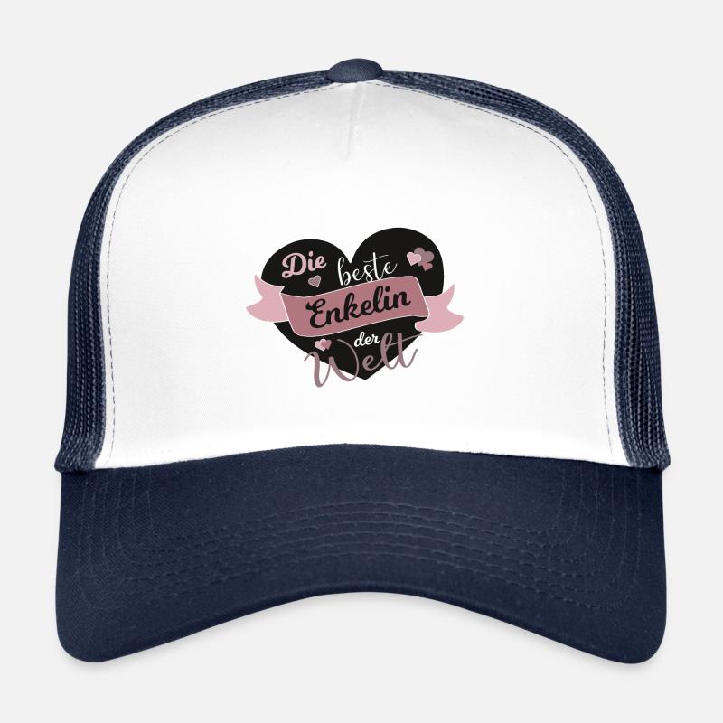 Die beste Enkelin der Welt Enkel Spruch Geschenk - Trucker Cap - Weiß/Navy