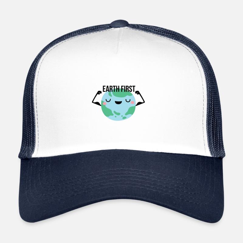 earth first - Trucker Cap - white/navy