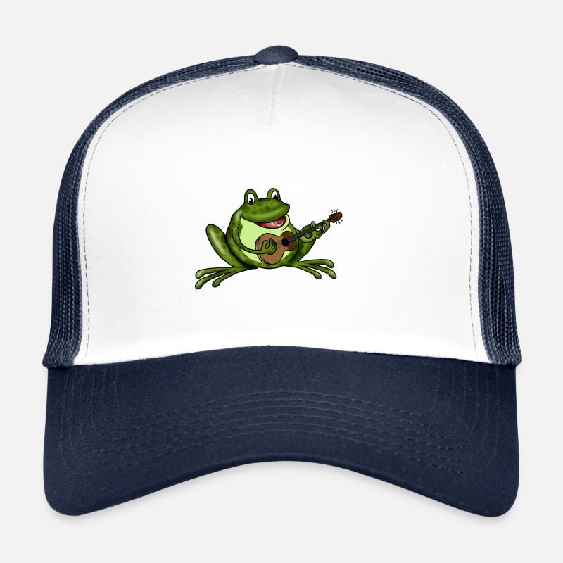 Frosch mit Gitarre - Trucker Cap - Weiß/Navy