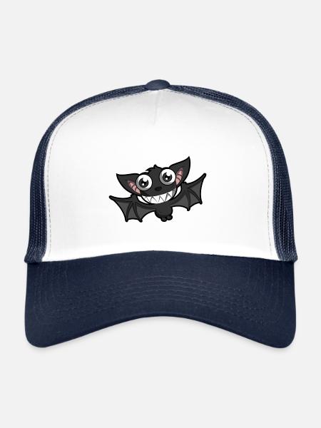 Chauve souris - Casquette trucker  - blanc/marine - Devant