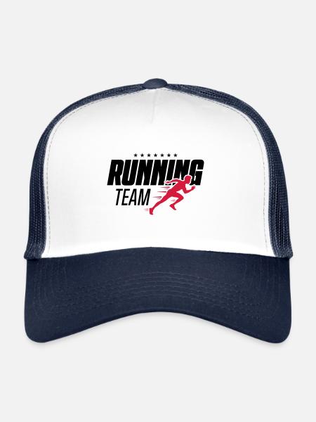 running team running marathon running - Trucker Cap - white/navy - Front