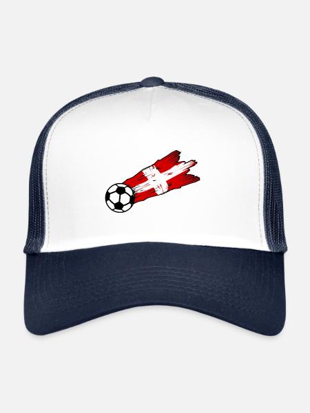 Les supporters de football suisses - Casquette trucker  - blanc/marine - Devant
