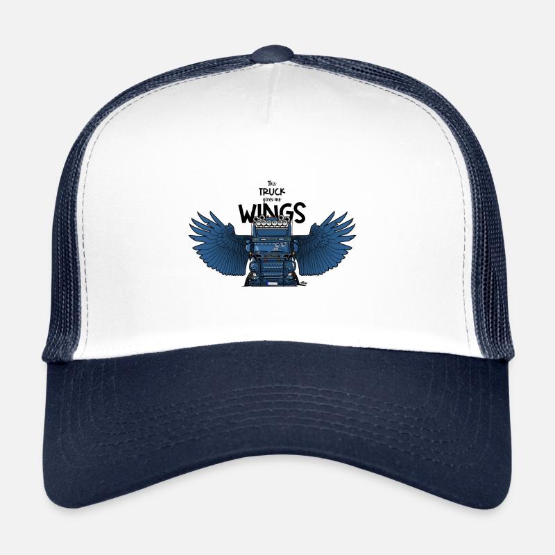 0777 ce camion me donne des ailes - Casquette trucker  - blanc/marine