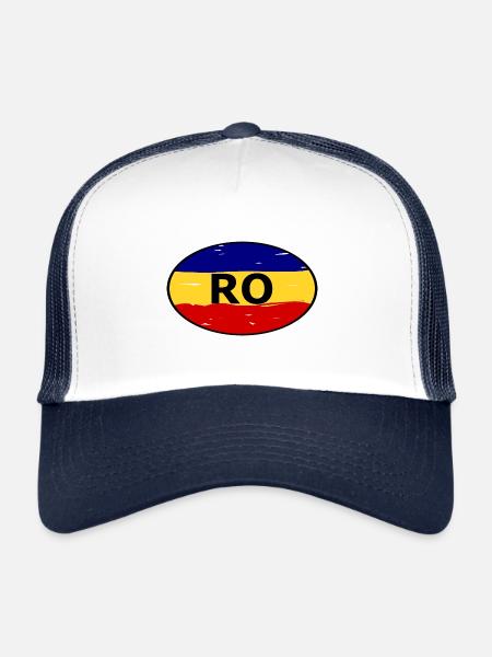 Auflkeber pour la Roumanie - Casquette trucker  - blanc/marine - Devant