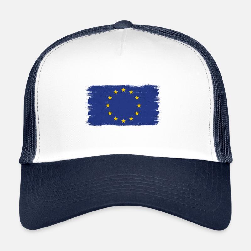 Europa Flagge Gemalt Pinselstrich Trucker Cap