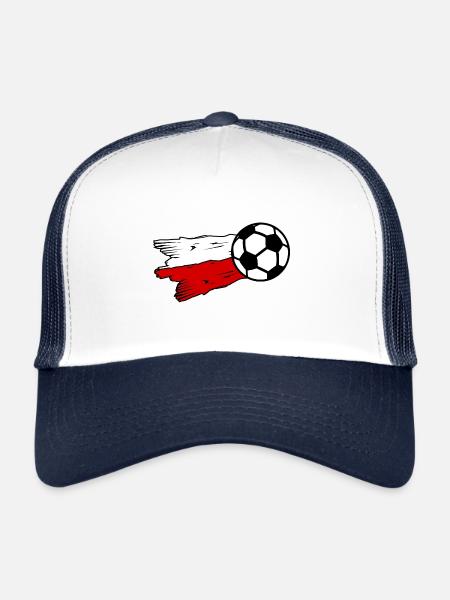 Les fans de football polonais - Casquette trucker  - blanc/marine - Devant