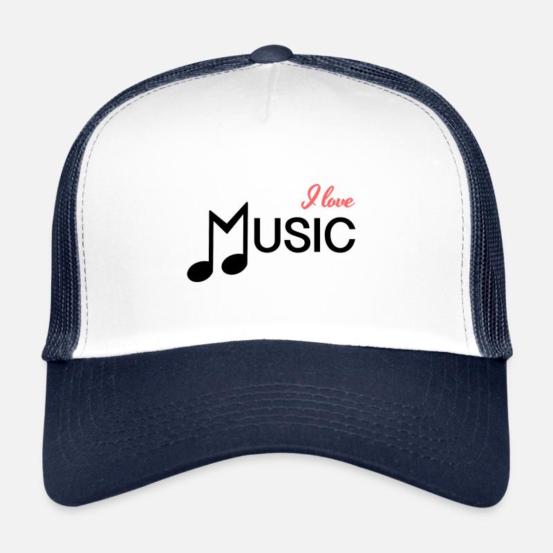 Musik Noten Geschenk Singen Instrument Liebe - Trucker Cap - Weiß/Navy