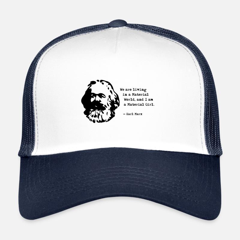 Lustiger Spruch von Karl Marx, Kommunismus - Trucker Cap - Weiß/Navy