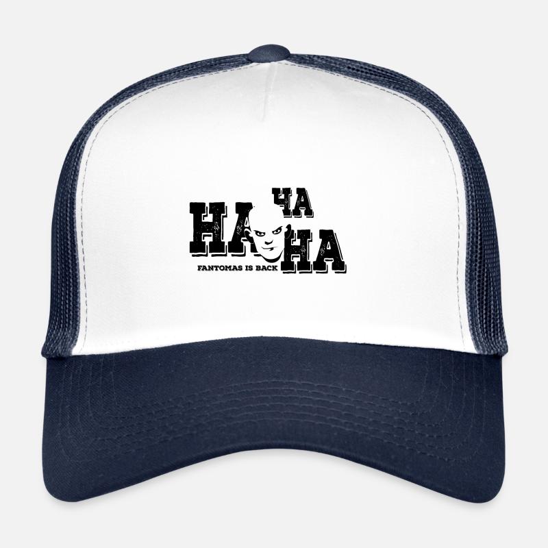 Hahaha! Fantomas (black) - Trucker Cap - white/navy