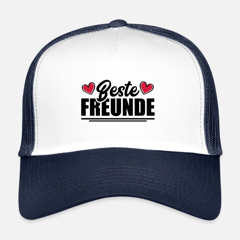 Beste Freunde Freundschaft - Trucker Cap - Weiß/Navy