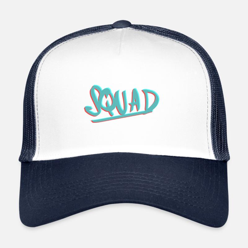squad 3d logo - Trucker Cap - Weiß/Navy