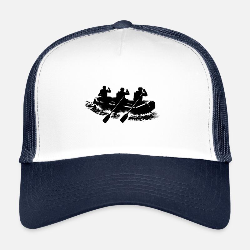 Motif de contour de rafting - Casquette trucker - blanc/marine