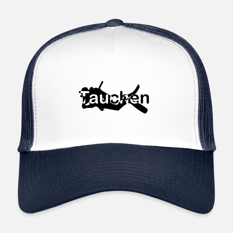 Plongée Lunettes de plongée Au centre de l’écriture Casquette trucker 