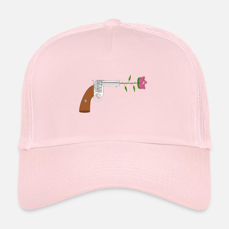 Paix pistol rose no war flower power peace colt Casquette trucker 