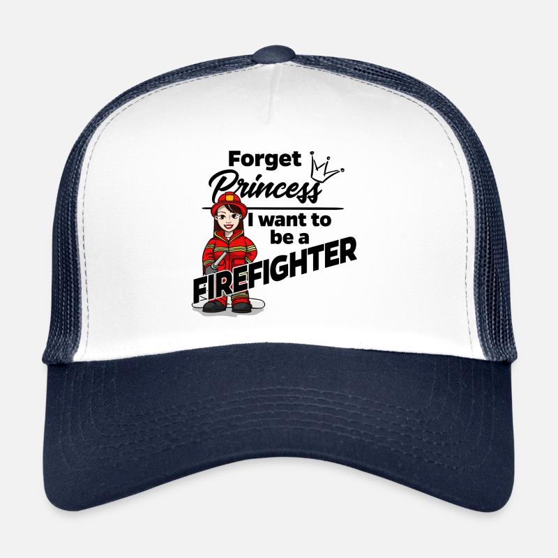 Pompier au lieu d'une princesse - Casquette trucker  - blanc/marine