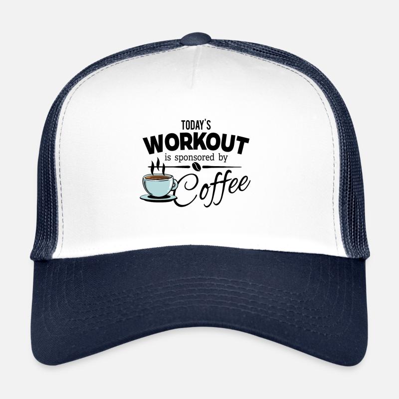 Kaffee Bohne - Todays Workout - Trucker Cap - Weiß/Navy