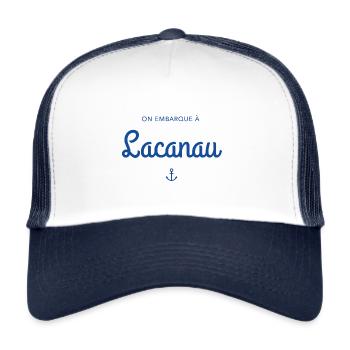 On embarque à Lacanau - Casquette trucker  - blanc/marine - Devant