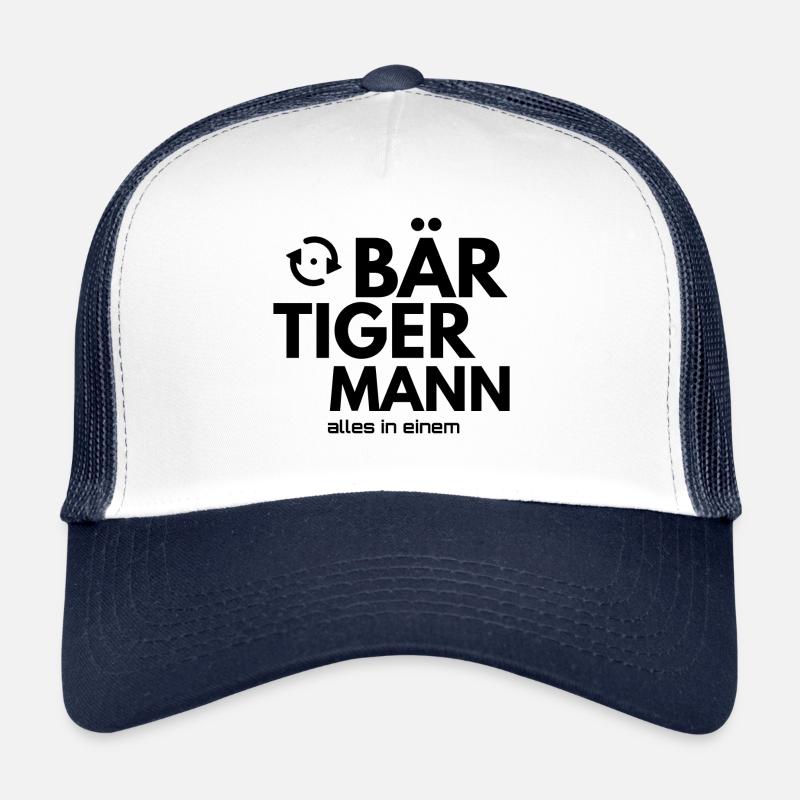 BÄR TIGER MANN - Trucker Cap - Weiß/Navy