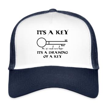 It sa key Jack Sparrow Pirates of the Caribbean Gift - Trucker Cap - white/navy - Front