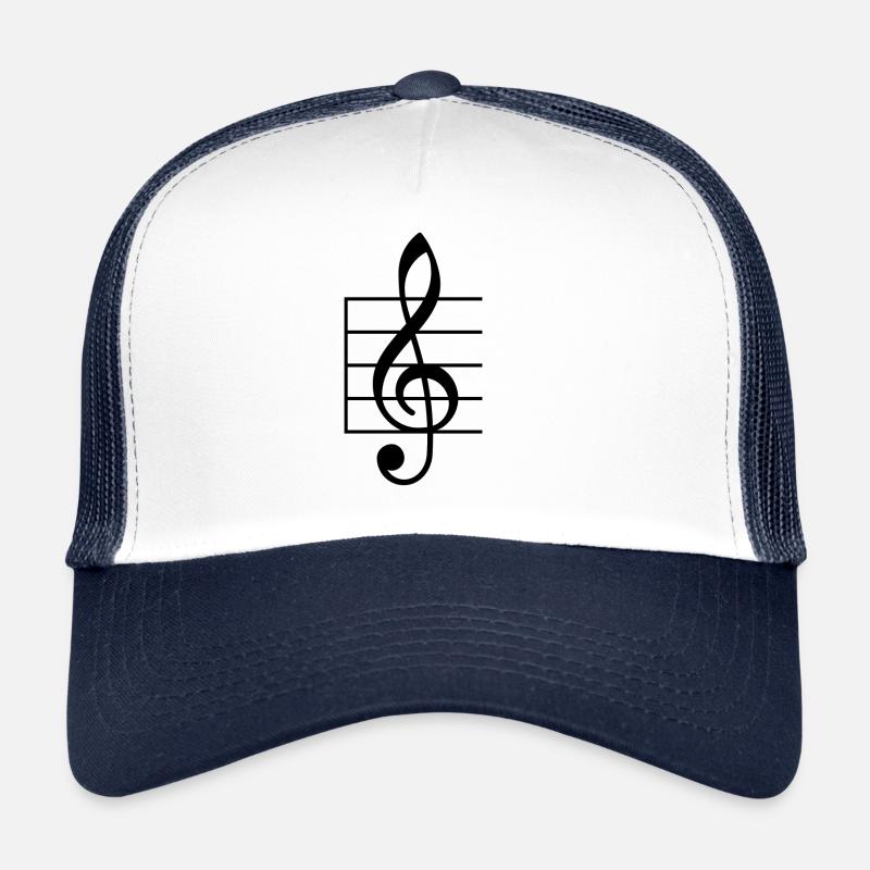 Chemise Musicienne Note Musicale - Casquette trucker - blanc/marine