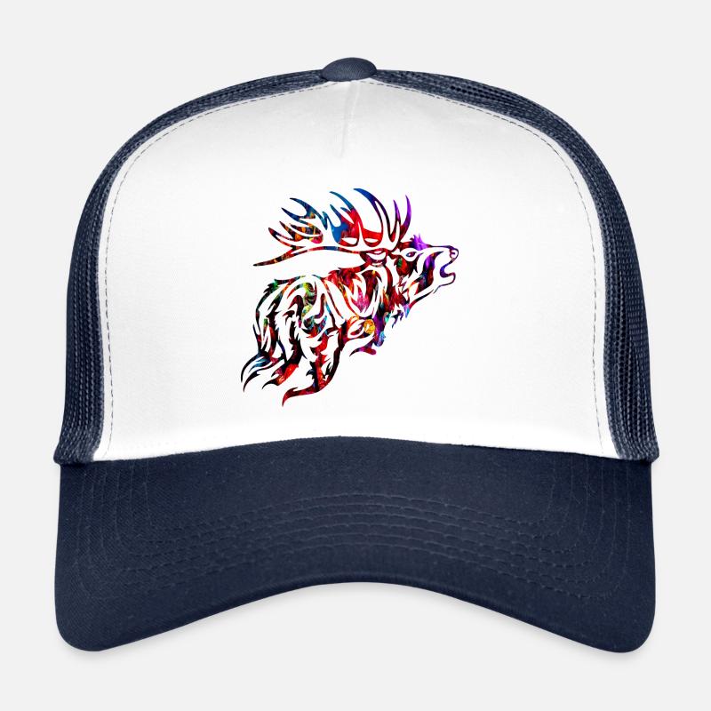 Cerf coloré cerf rouge Casquette trucker 