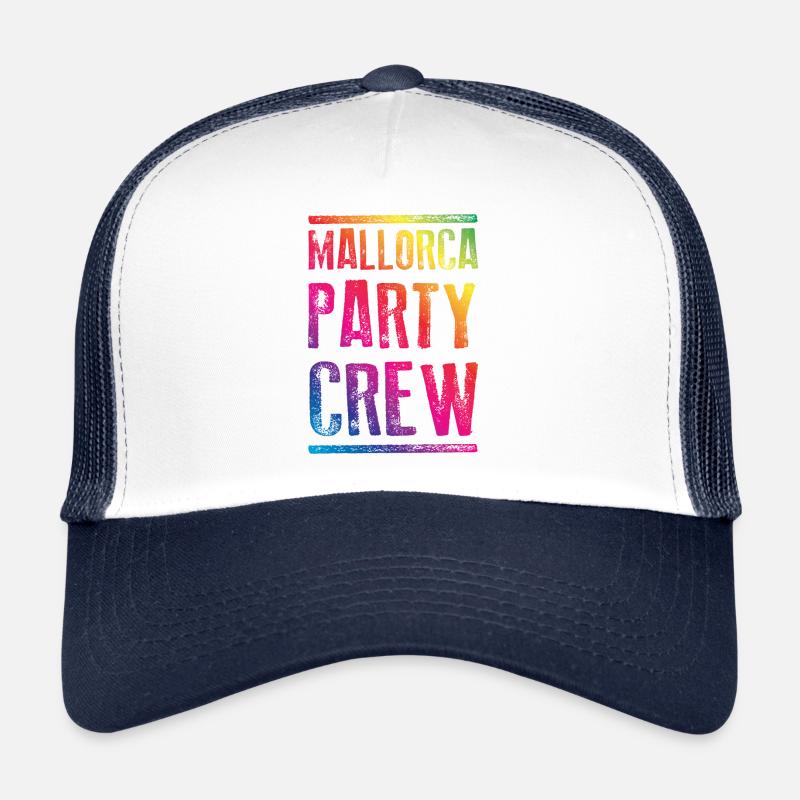 Mallorca party crew bunt - Trucker Cap - Weiß/Navy