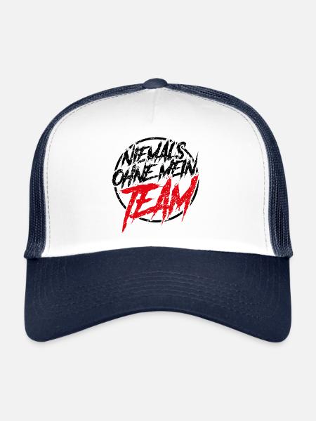 niemals ohne mein team - Trucker Cap - Weiß/Navy